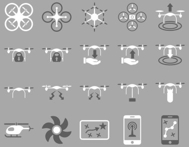 Hava uçak ve quadcopter aracı simgeler