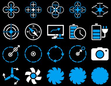 Hava uçak ve quadcopter aracı simgeler