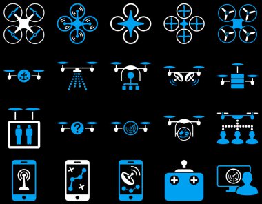 Hava uçak ve quadcopter aracı simgeler