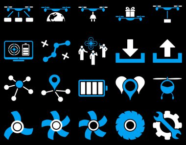 Hava uçak ve quadcopter aracı simgeler