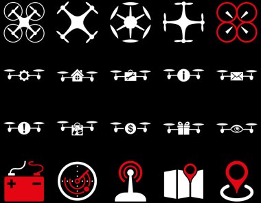 Hava uçak ve quadcopter aracı simgeler