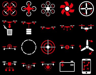 Hava uçak ve quadcopter aracı simgeler