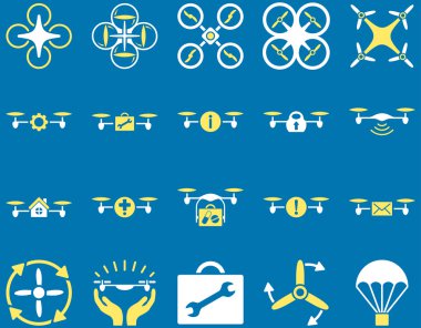 Hava uçak ve quadcopter aracı simgeler