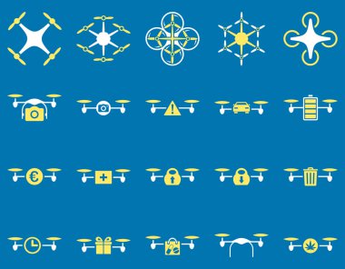 Hava uçak ve quadcopter aracı simgeler