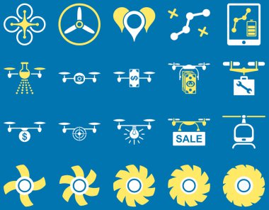 Hava uçak ve quadcopter aracı simgeler