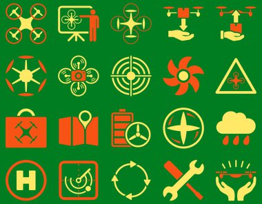 Hava uçak ve quadcopter aracı simgeler