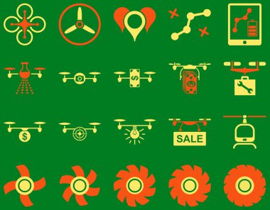 Hava uçak ve quadcopter aracı simgeler