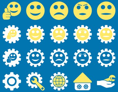 Ayarları ve gülümseme Gears simgeler