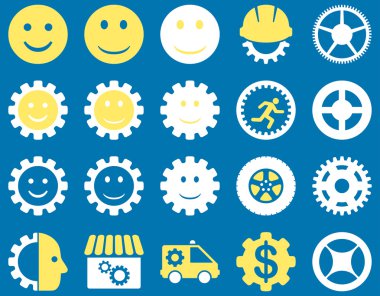 Araçlar ve gülümseme Gears simgeler