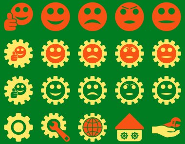 Ayarları ve gülümseme Gears simgeler