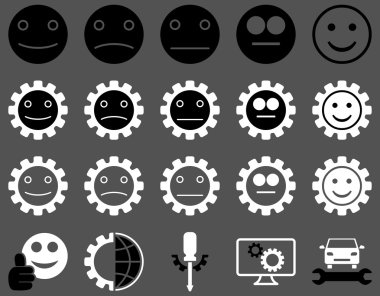 Araçlar ve gülümseme Gears simgeler