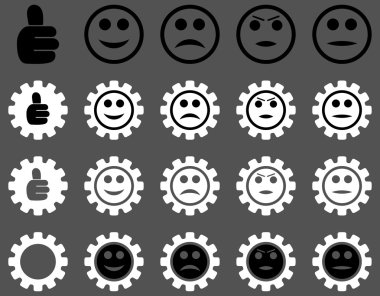 Ayarları ve gülümseme Gears simgeler