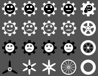 Araçlar ve gülümseme Gears simgeler