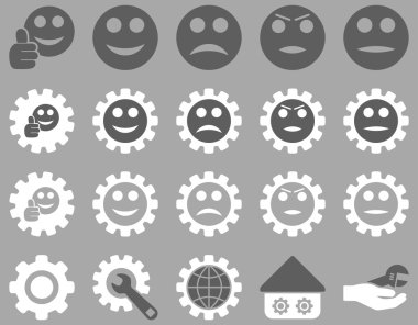 Ayarları ve gülümseme Gears simgeler