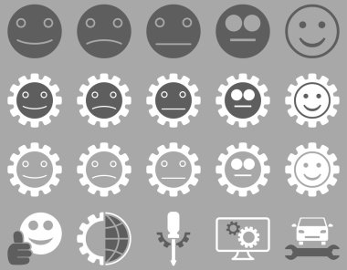 Araçlar ve gülümseme Gears simgeler