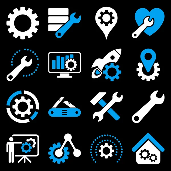 Options and service tools icon set — Stock Vector