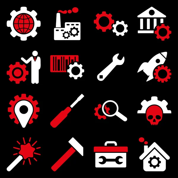 Options and service tools icon set — Stock Vector