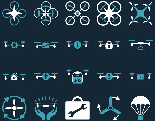 Hava uçak ve quadcopter aracı simgeler