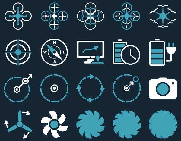 Hava uçak ve quadcopter aracı simgeler