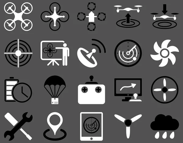 Air drone and quadcopter tool icons — Stock Vector