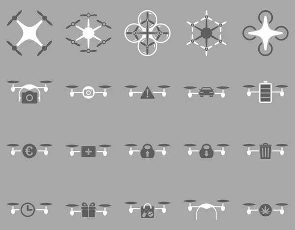 Air drone and quadcopter tool icons — Stock Vector