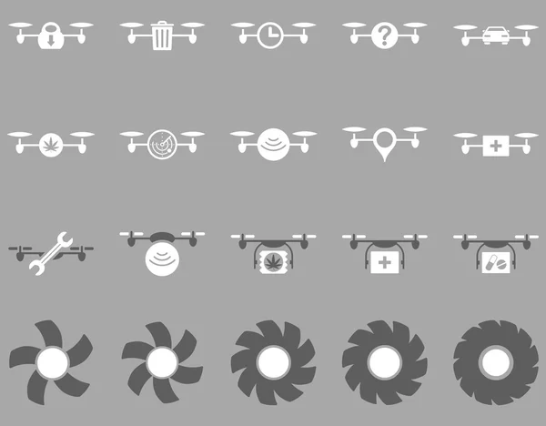 Air tool ikoner drone och quadcopter — Stock vektor