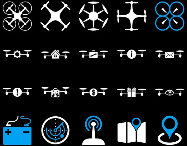 Luftdrohne und Quadrocopter — Stockvektor