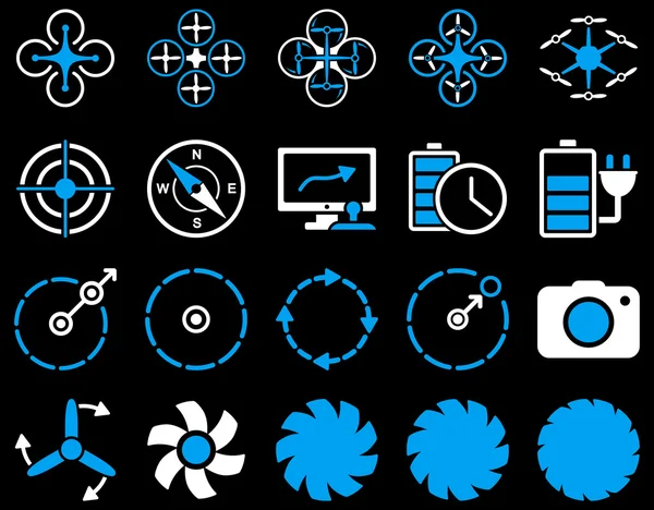 Hava uçak ve quadcopter aracı simgeler