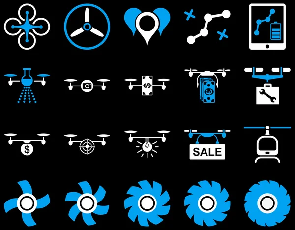 Hava uçak ve quadcopter aracı simgeler