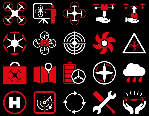 Hava uçak ve quadcopter aracı simgeler