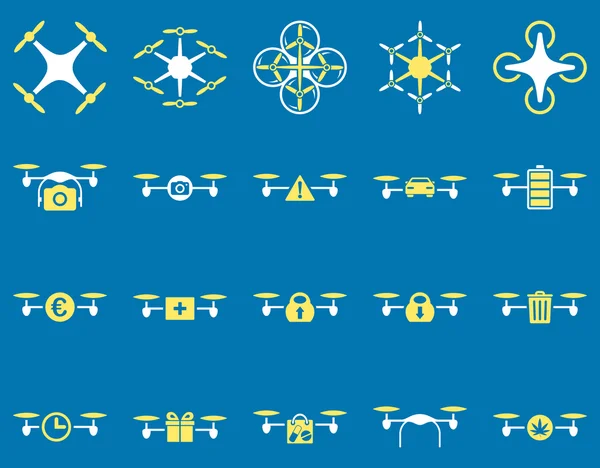 Hava uçak ve quadcopter aracı simgeler