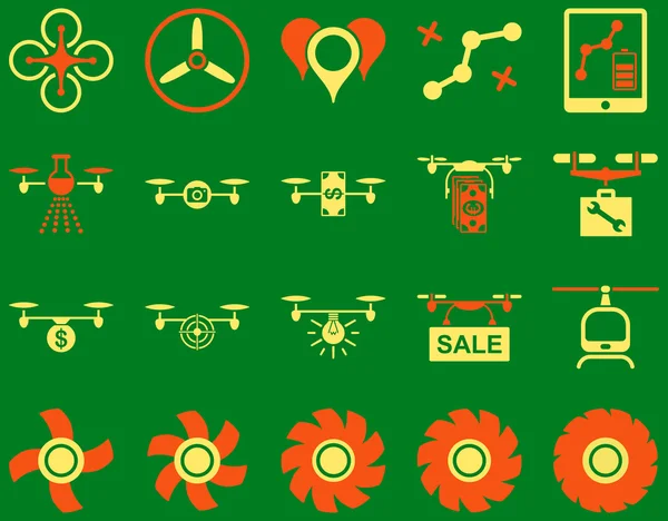 Hava uçak ve quadcopter aracı simgeler