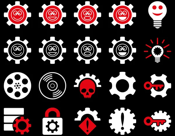 Ferramentas e ícones de engrenagens de sorriso —  Vetores de Stock