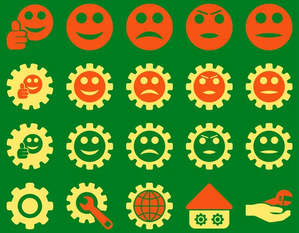 Ayarları ve gülümseme Gears simgeler