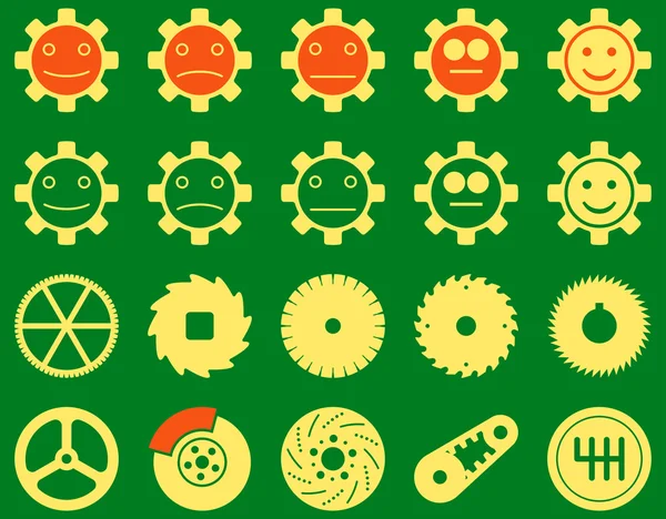 Tools and Smile Gears Icons — Stock Vector