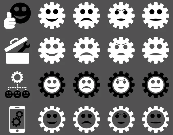 Инструменты и Smile Gears Icons — стоковый вектор