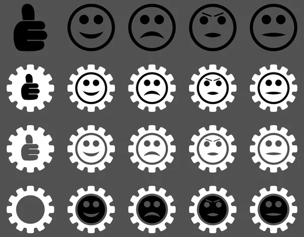 Ayarları ve gülümseme Gears simgeler
