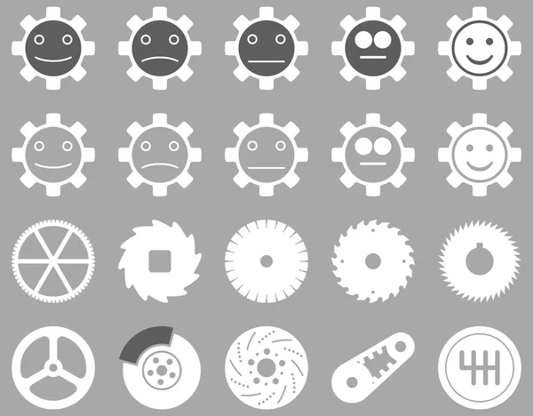 Ferramentas e ícones de engrenagens de sorriso —  Vetores de Stock