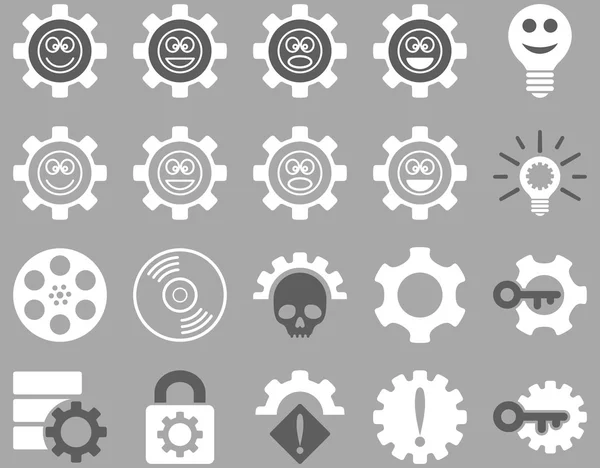 Narzędzia i uśmiech Gears ikony — Wektor stockowy
