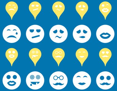 Gülümsüyor, harita işaretleri simgeler