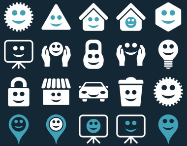 Araçlar, seçenekler, gülümsüyor, nesneleri simgeler