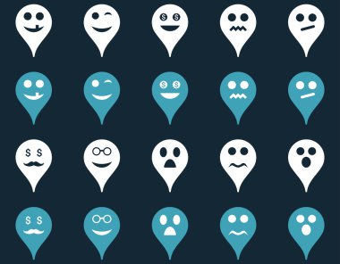 Duygu harita işaretleyici simgeler.