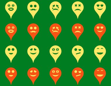 Duygu harita işaretleyici simgeler