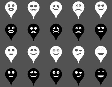 Duygu harita işaretleyici simgeler