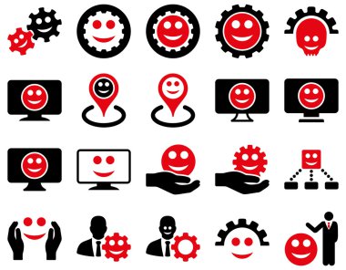 Araçlar, Dişliler, gülümsüyor, işaretçileri simgeleri göster.