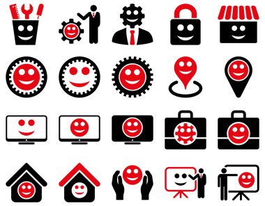 Araçlar, Dişliler, gülümsüyor, yönetim simgeleri.