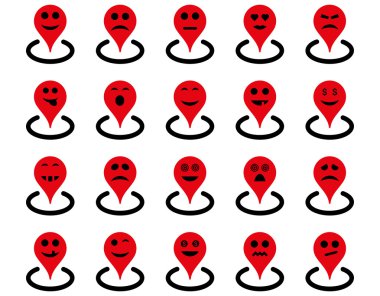 Gülümsüyor konumu simgeler