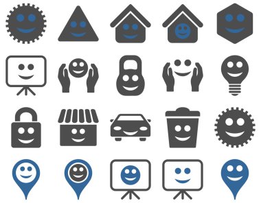 Araçlar, seçenekler, gülümsüyor, nesneleri simgeler