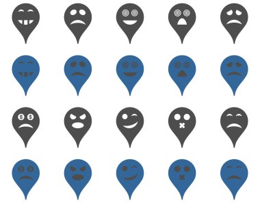 Duygu harita işaretleyici simgeler.