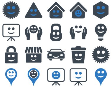Araçlar, seçenekler, gülümsüyor, nesneleri simgeler